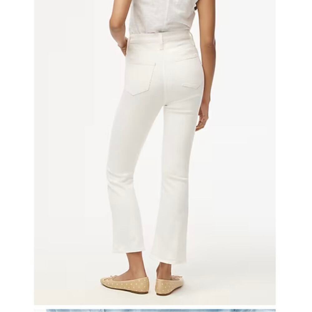 j.crew factory flare crop jeans signature stretch white denim bx545 women p31 - Picture 2 of 10